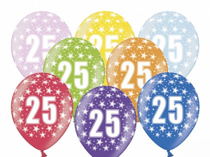 30 cm perlamutra lateksa balons "25" - 1 gb.