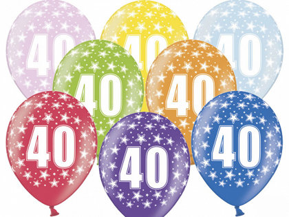 30 cm perlamutra lateksa balons "40" - 1 gb.