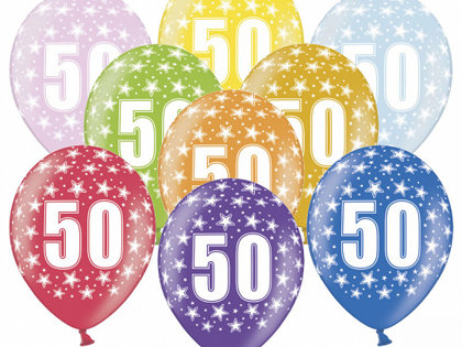 30 cm perlamutra lateksa balons "50" - 1 gb.