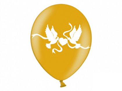 30 cm lateksa balons ar baložiem, zelta, perlamutrs - 1 gb.