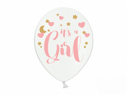 30 cm lateksa balons "It`s a girl" - 1 gb.
