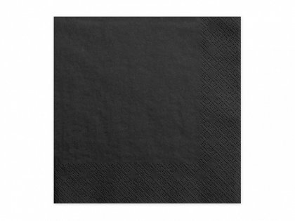 Vienkrāsainas salvetes, melnā krāsa, 20 gb, 33x33 cm, 3 slāņi