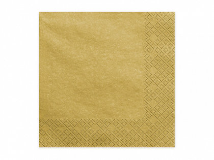 Vienkrāsainas salvetes, zelta (metalik) krāsa, 20 gb, 33x33 cm, 3 slāņi