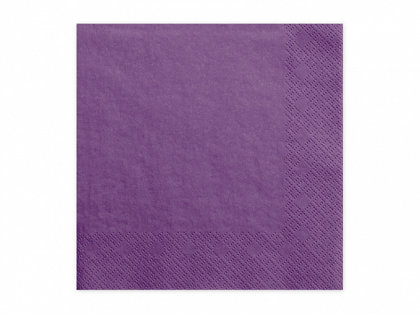 Vienkrāsainas salvetes, violetā krāsa, 20 gb, 33x33 cm, 2 slāņi