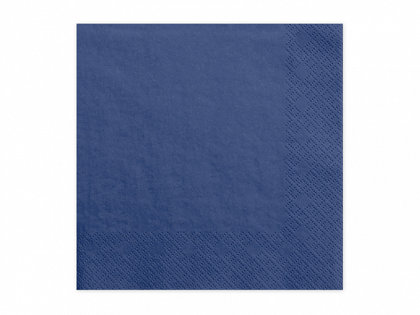 Vienkrāsainas salvetes, tumši zilā krāsa, 20 gb, 33x33 cm, 3 slāņi