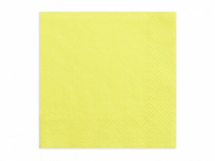 Vienkrāsainas salvetes, dzeltenā krāsa, 20 gb, 33x33 cm, 3 slāņi