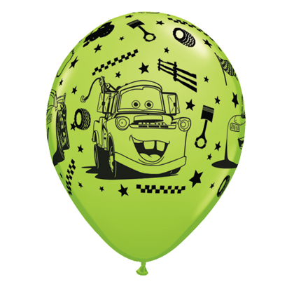 28 cm lateksa balons "Makvīns un Meters", zaļā krāsa - 1 gb.