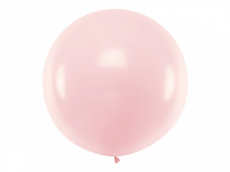 1 m balons, apaļš, gaiši rozā krāsa, pastelis - 1 gb.