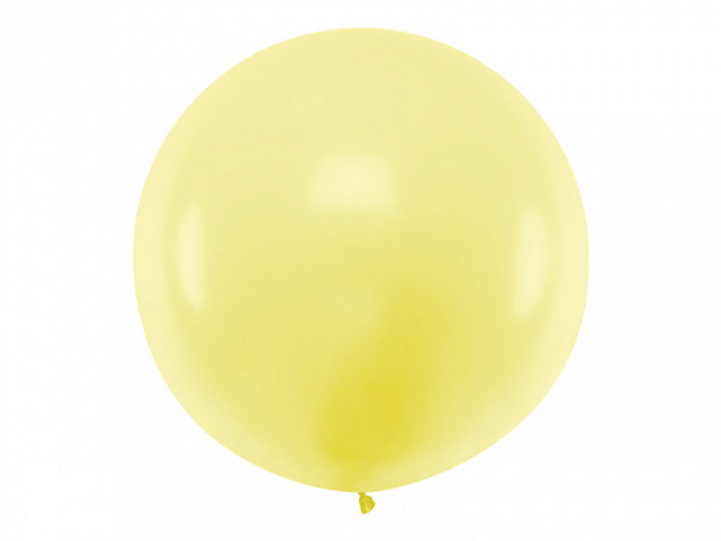 1 m balons, apaļš, gaiši dzeltenā krāsa, pastelis - 1 gb.