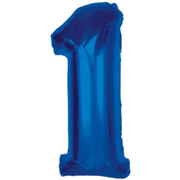 Folija balons SMART "1", 92 cm, zila krāsa