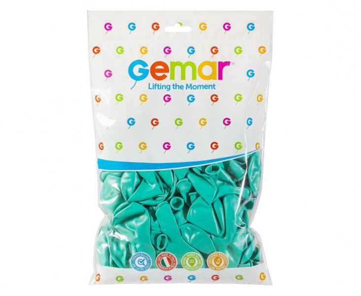 13 cm balons, gaiša akvamarīna - 100 gb iepakojums