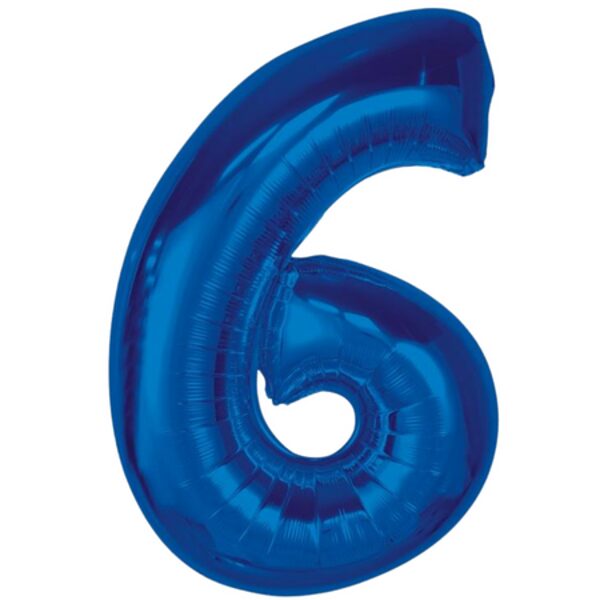 Folija balons SMART "6", 92 cm, zila krāsa