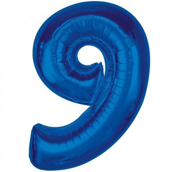 Folija balons SMART "9", 92 cm, zila krāsa