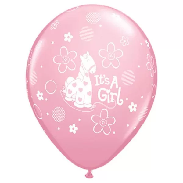 30 cm lateksa balons ar uzrakstu "It`s a girl"  1 gb