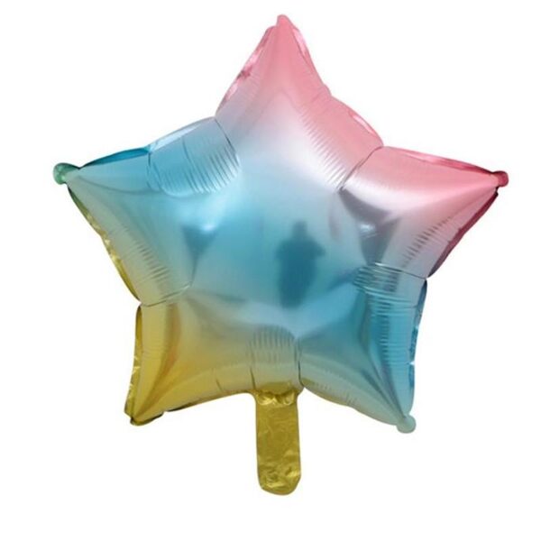 Folija MINI balons "Zvaigzne", varavīksnes krasā, ap 22 cm, 1 gb
