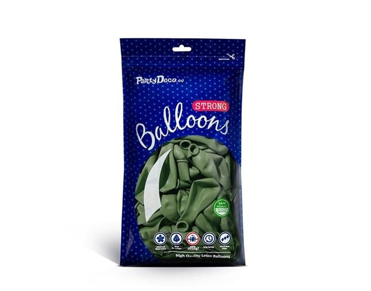 Balonu iepakojums, 50 gb., 30 cm, rozmarīna zaļā krāsa