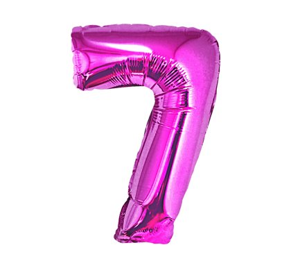 Folija balons "7", 85 cm, spilgti rozā krāsa