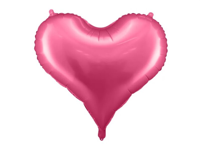Matēts folija balons "sirds", 75x64,5 cm, spilgti rozā krāsa