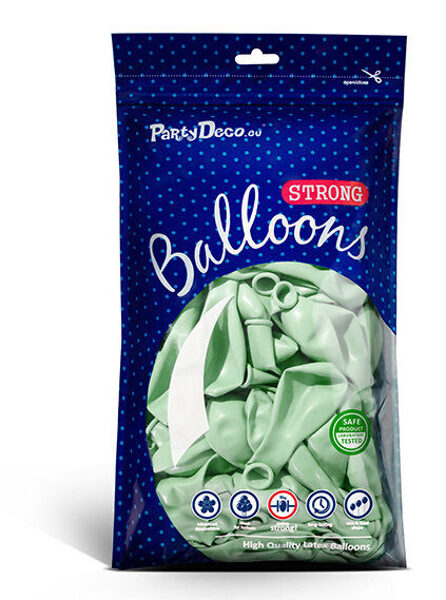 23 cm balonu iepakojums, pistāciju krāsa, pastelis - 100 gb.