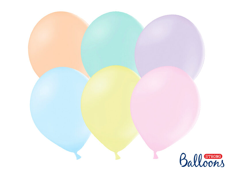 Balonu iepakojums, 50 gb., 30 cm, krāsaini, pasteļtoņi