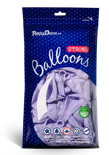 Balonu iepakojums, 50 gb., 30 cm, lillā krāsa, pastelis