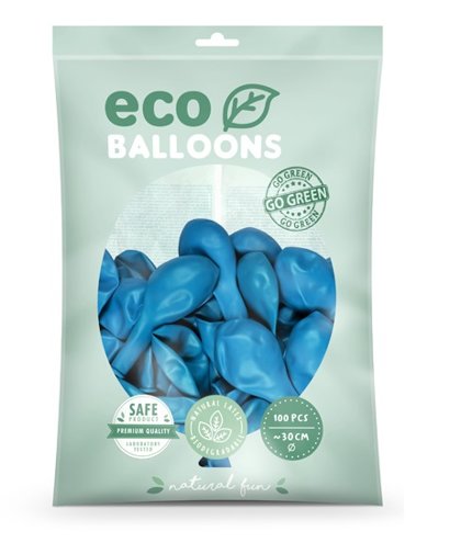 Balonu iepakojums "Eco", 100 gb., 30 cm, gaiši zilā krāsa