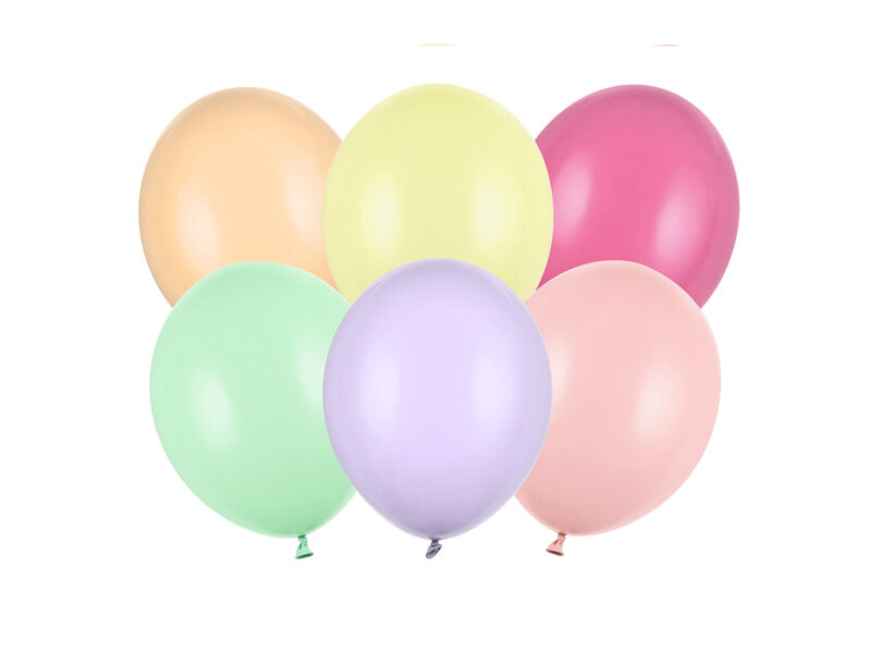 Balonu iepakojums, 50 gb., 23 cm, krāsaini, pasteļtoņi
