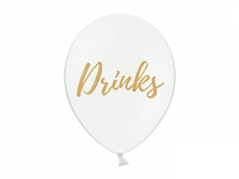 30 cm lateksa balons "Drinks", baltā krāsa - 1 gb.