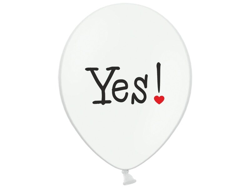 30 cm lateksa balons "Will you marry me", baltā krāsa - 1 gb.