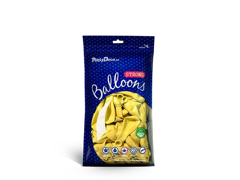 13 cm balons, dzeltenā krāsa - 100 gb iepakojums