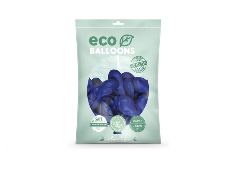 Balonu iepakojums "Eco", 100 gb., 30 cm, zilā krāsa