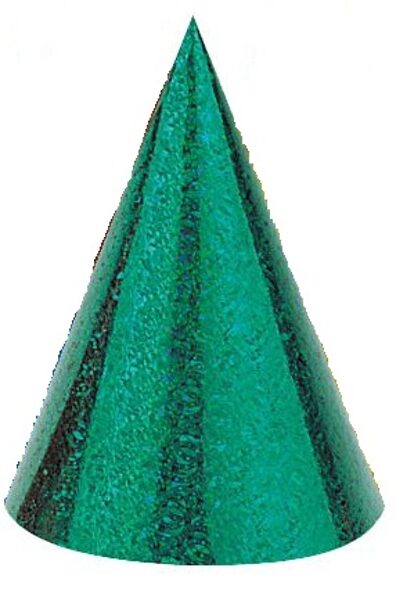 Papīra cepure zaļā krāsā, hologrāfiskā, 1 gb