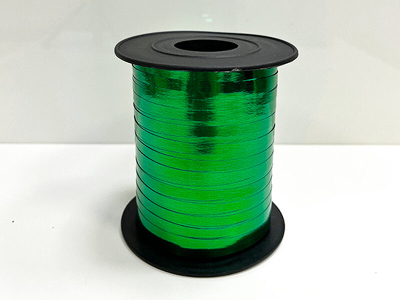Plastikāta lente zaļā krāsā, metāliska, 5 mm, 250 m