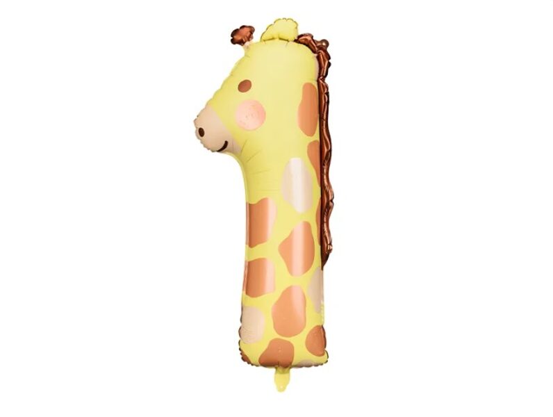 Folija balons "1", 90 cm, Žirafe